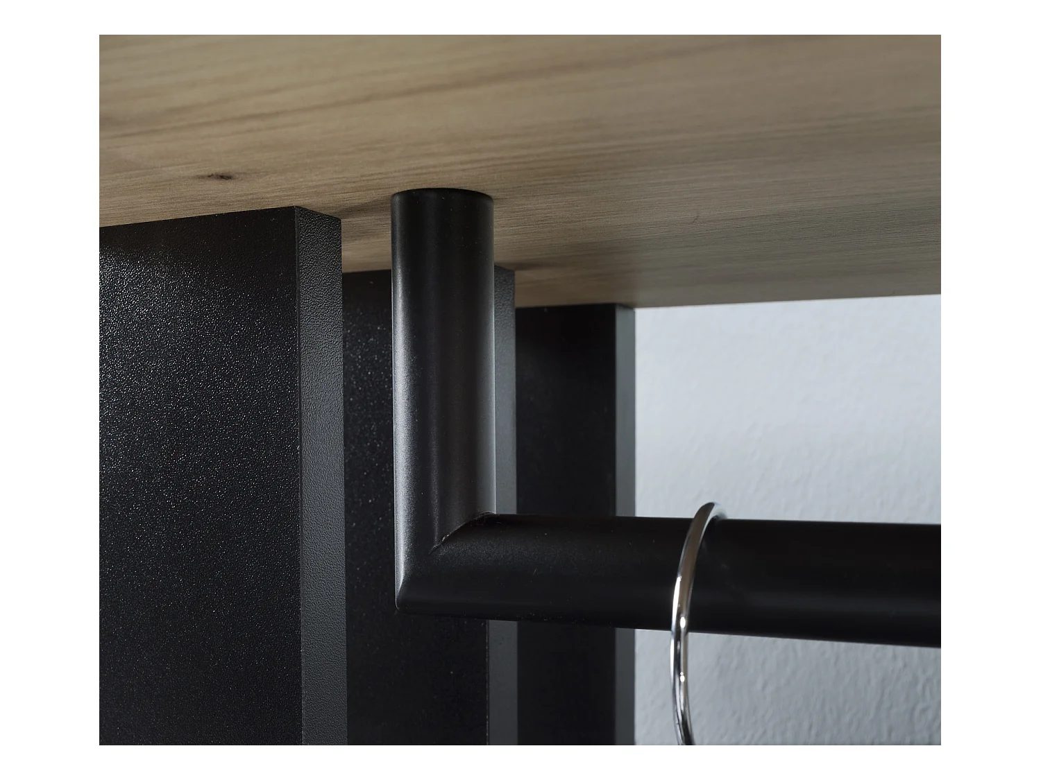 Garderoben-Set mit Spiegel & Sitzbank 100 cm – Flurgarderobe mit Kleiderstange, Ablage, Stauraum – Links oder Rechts – Artisan Eiche – Garderobenschrank Lena