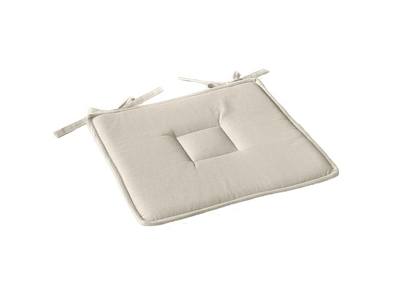 Cojín plano liso con ribete y lazos 40 x 40 cm