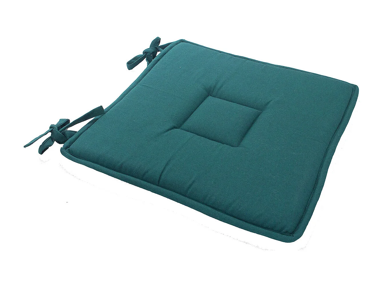 Galette de Chaise Uni "Panama" 40x40cm Vert Foncé