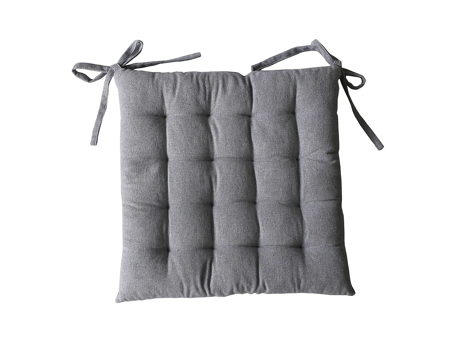 Galette de Chaise Piquée "Dune" 38x38cm Gris Clair