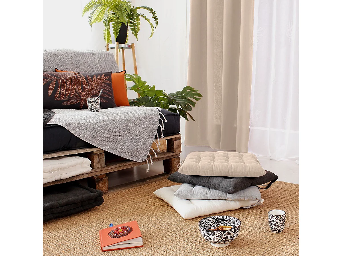 Stuhlkissen aus recycelter Baumwolle 38 x 38 cm