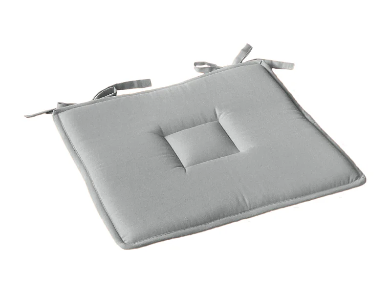 Galette de Chaise Uni "Panama" 40x40cm Gris Clair