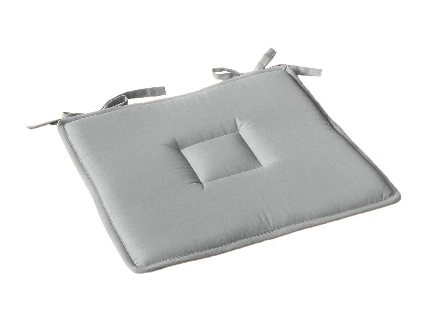 Galette de Chaise Uni "Panama" 40x40cm Gris Clair