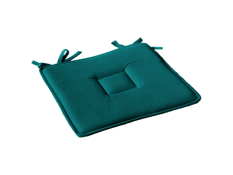 Galette de Chaise Uni "Panama" 40x40cm Émeraude