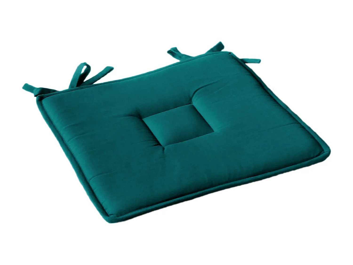 Galette de Chaise Uni "Panama" 40x40cm Émeraude