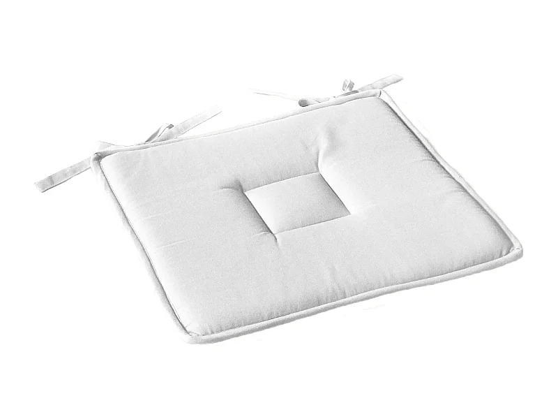 Galette de Chaise Uni "Panama" 40x40cm Blanc