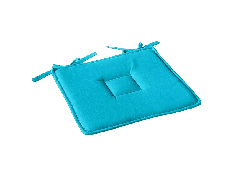 Cojín plano liso con ribete y lazos 40 x 40 cm