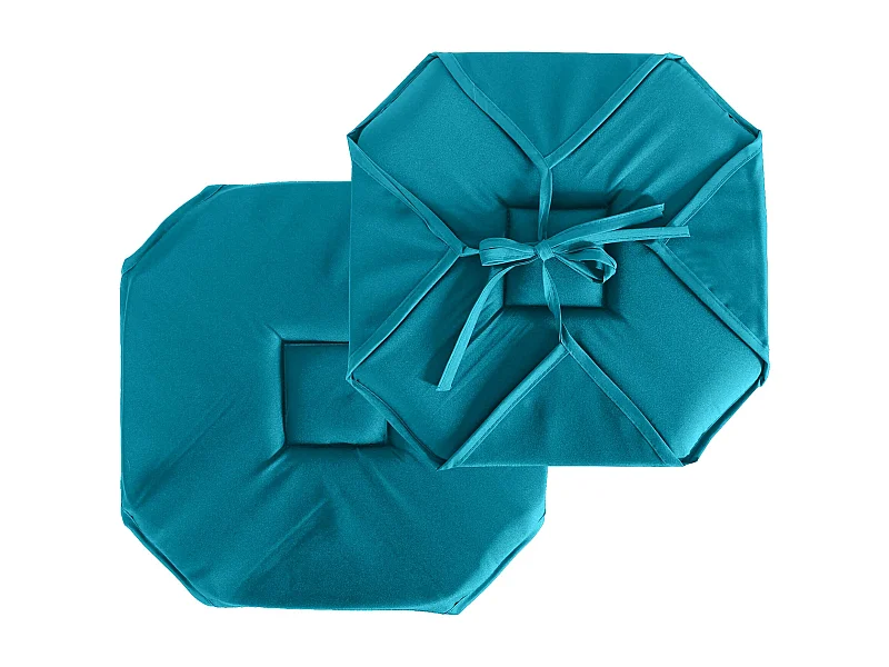 Galette de Chaise Uni "Basic" 40x40cm Bleu Canard