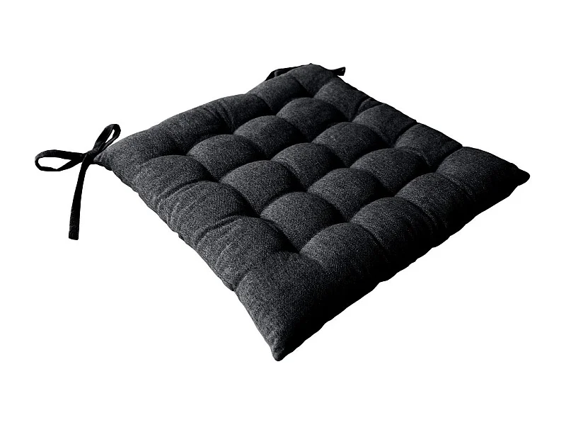 Galette de Chaise Piquée "Dune" 38x38cm Gris Foncé