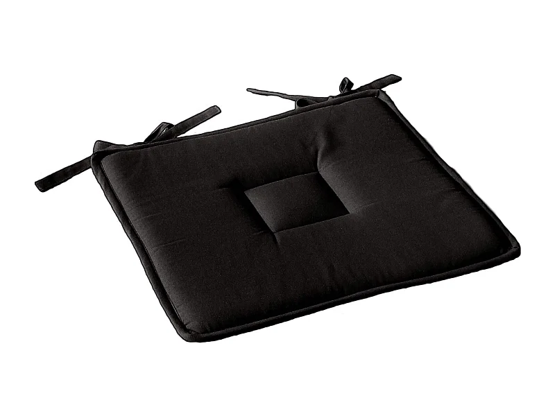 Galette de Chaise Uni "Panama" 40x40cm Noir