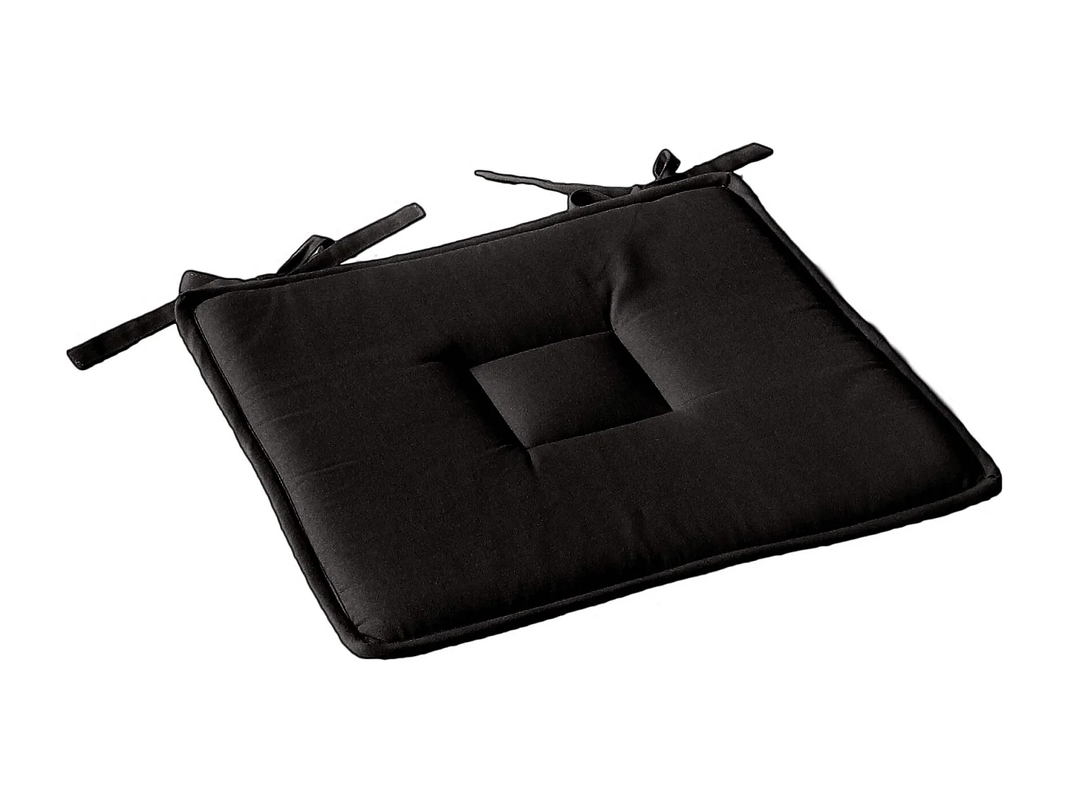 Galette de Chaise Uni "Panama" 40x40cm Noir