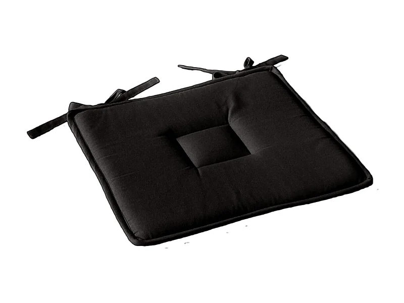 Galette de Chaise Uni "Panama" 40x40cm Noir