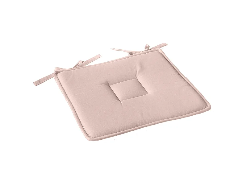 Galette de Chaise Uni "Panama" 40x40cm Vieux Rose