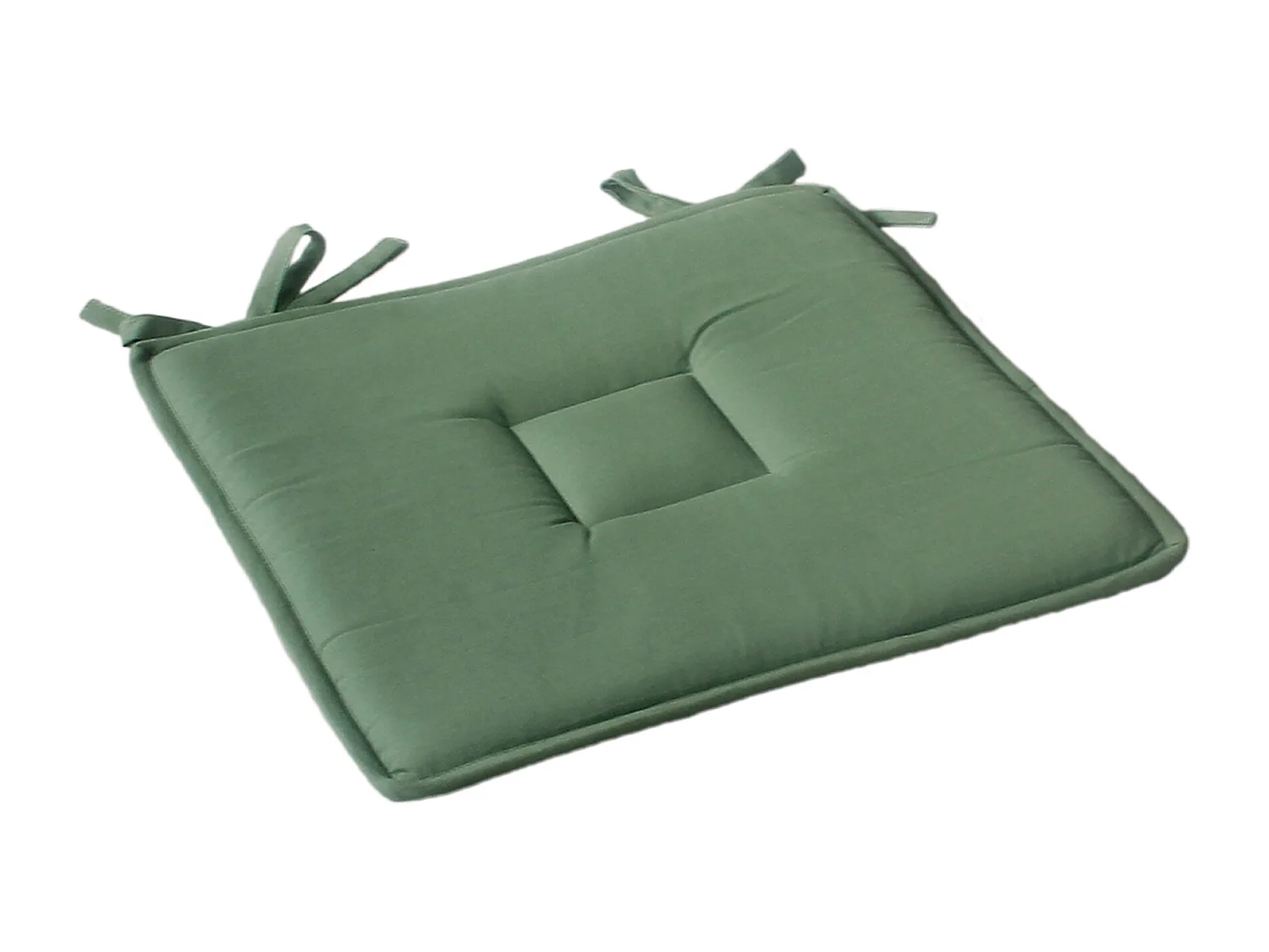 Galette de Chaise Uni "Panama" 40x40cm Vert Argile