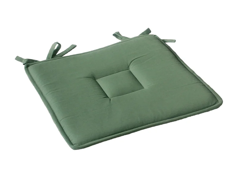 Einfaches flaches Kissen mit Paspelierung und Bändern 40 x 40 cm