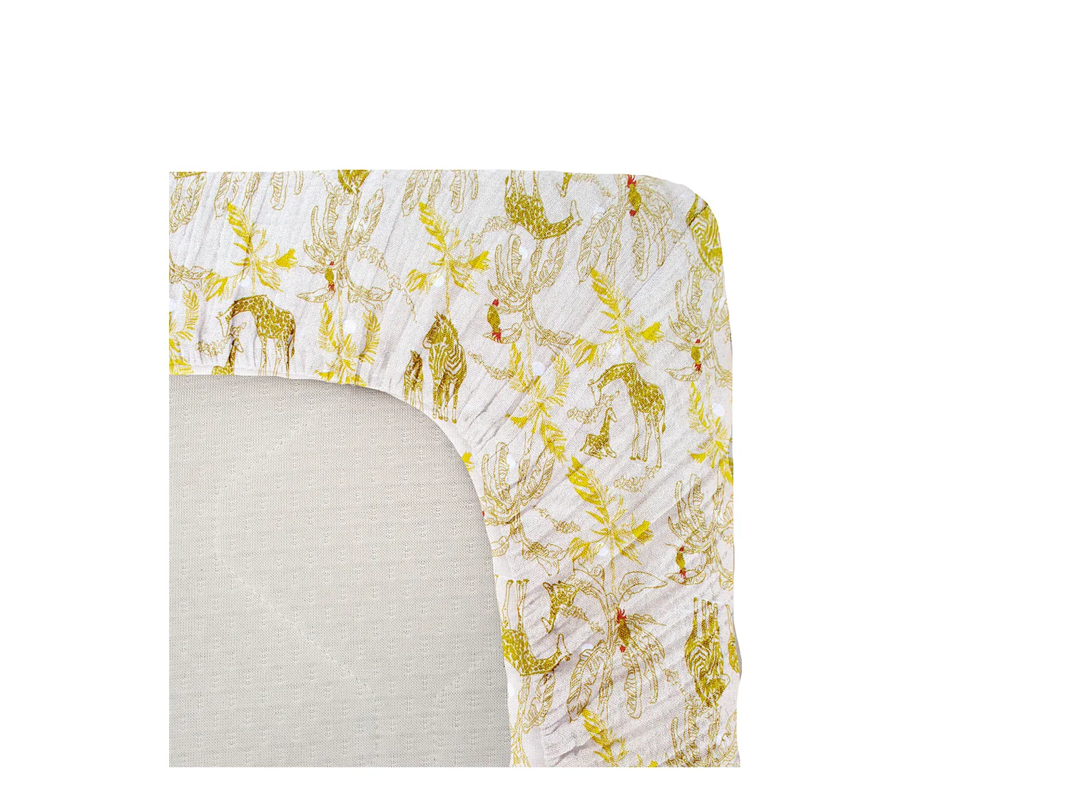 Sábana bajera de punto infantil con estampado de animales de la sabana 70 x 140 cm