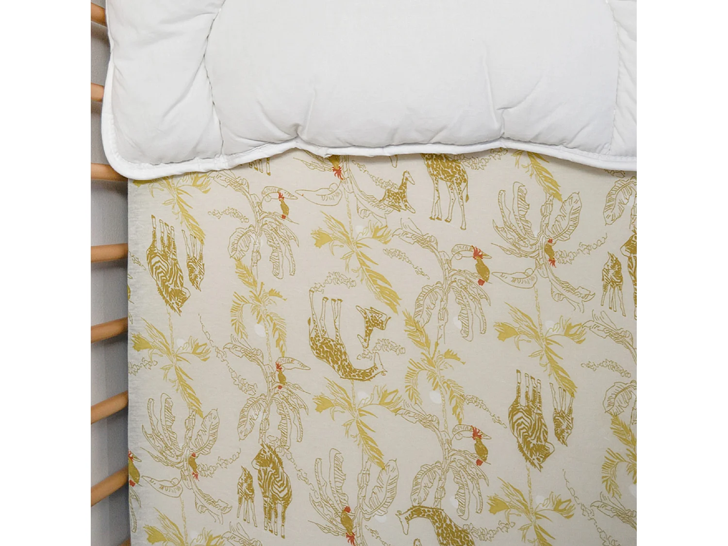 Drap housse Jersey enfant imprimé animaux de la savane