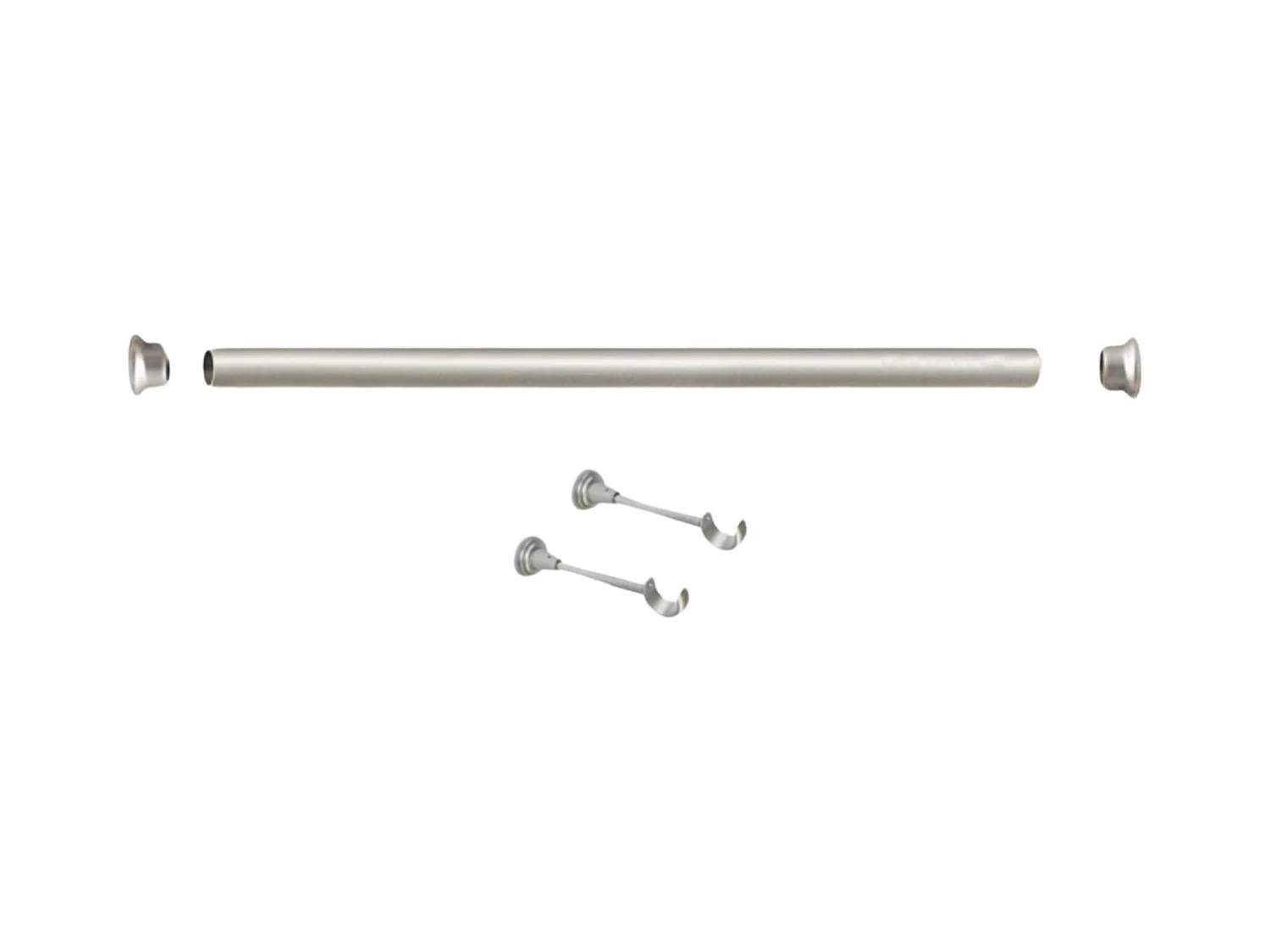 Kit de tringle argent mat 1.5 m x 28 mm