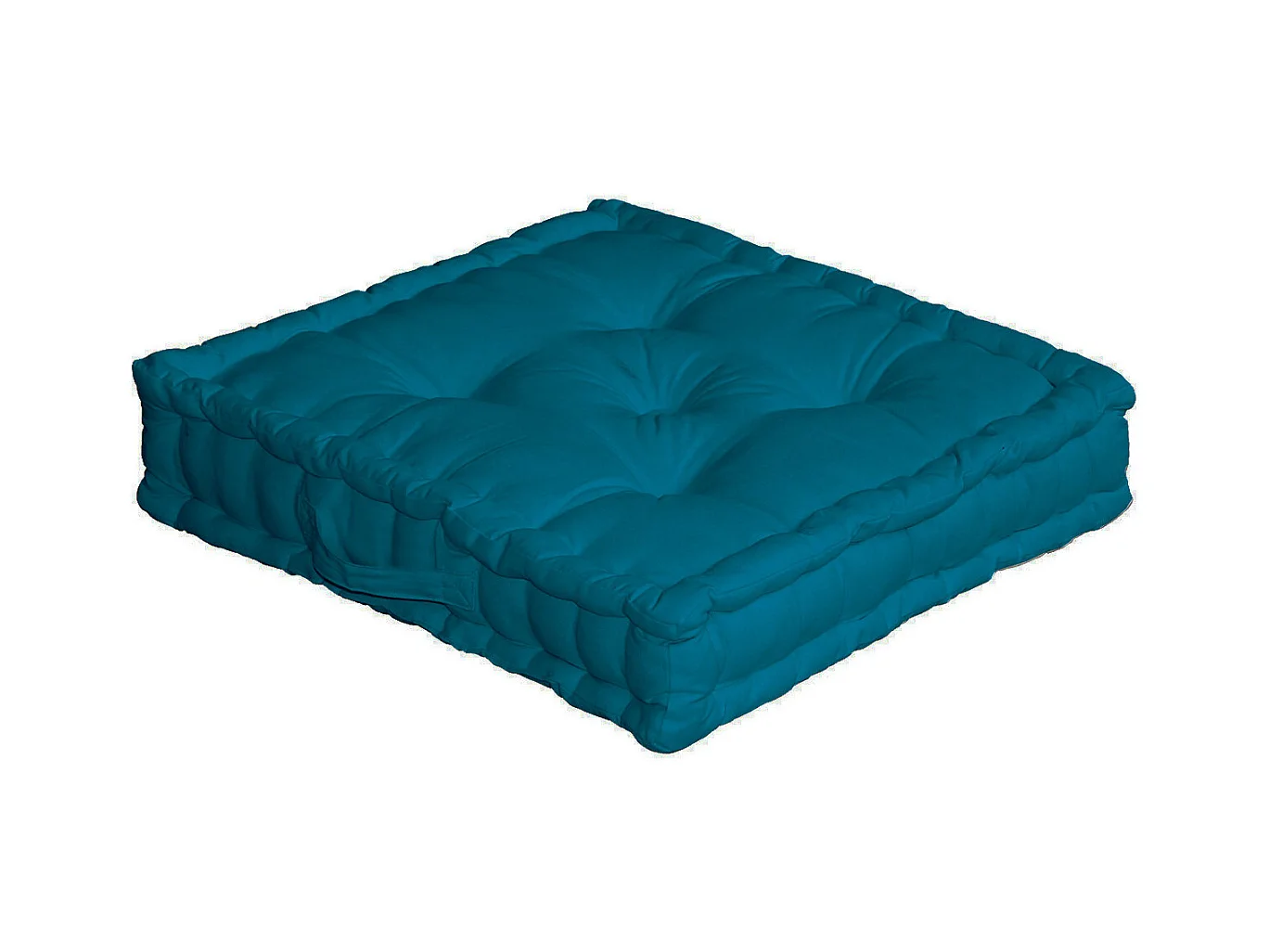 Coussin de Sol Uni "Panama" 50x50cm Bleu Canard