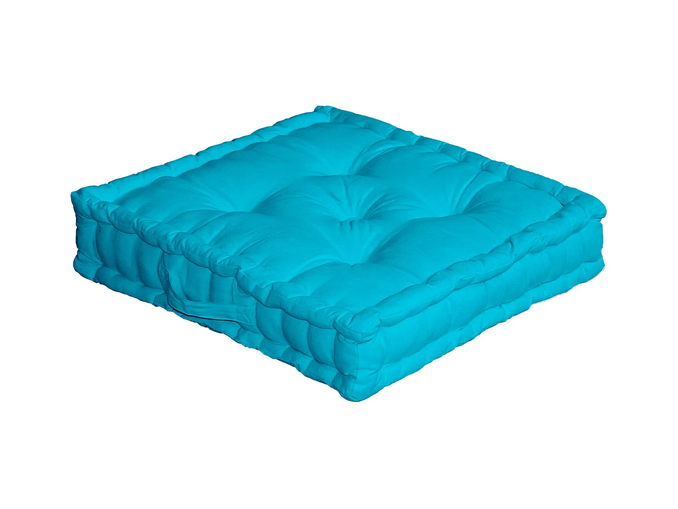 Coussin de Sol Uni "Panama" 50x50cm Turquoise