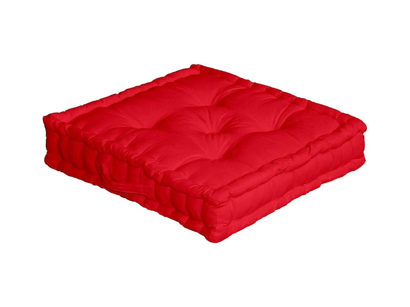 Coussin de Sol Uni "Panama" 50x50cm Rouge