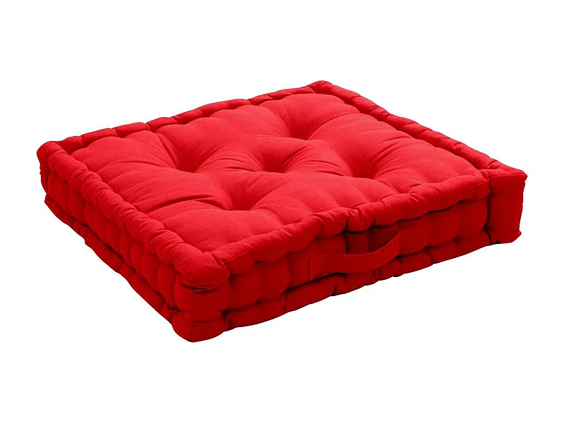 Coussin de Sol Uni "Panama" 50x50cm Rouge