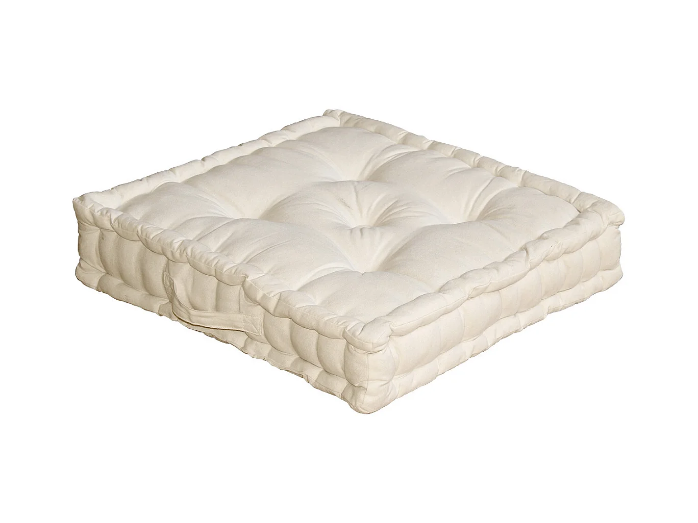 Coussin de Sol Uni "Panama" 50x50cm Écru