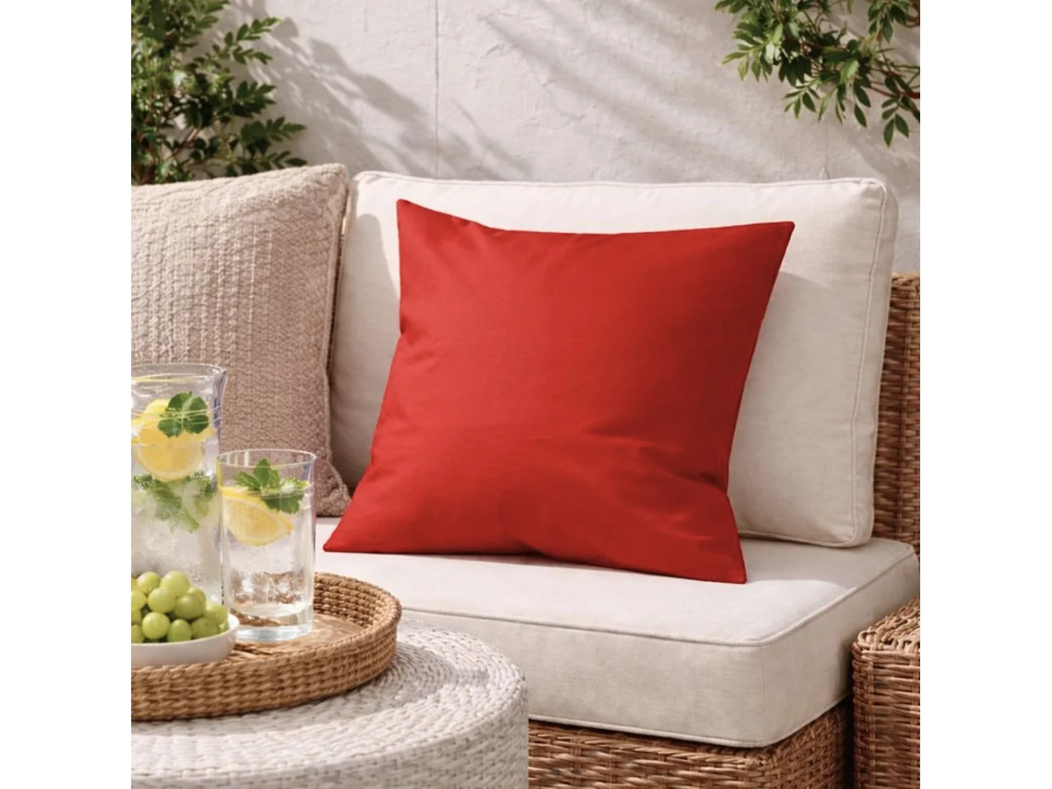 Cojín de tela para exteriores recubierta e impermeable