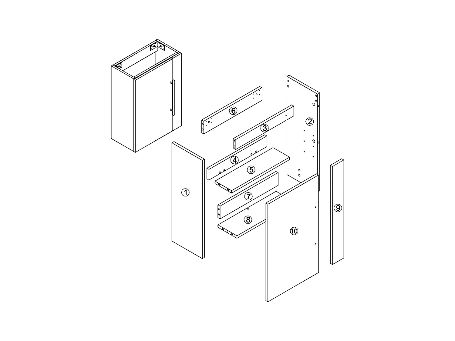 Mueble de baño flotante con lavabo, 44 x 23 x 60 cm,Color Roble,1 puerta con tirador, Muebles de Alta Calidad, AICA