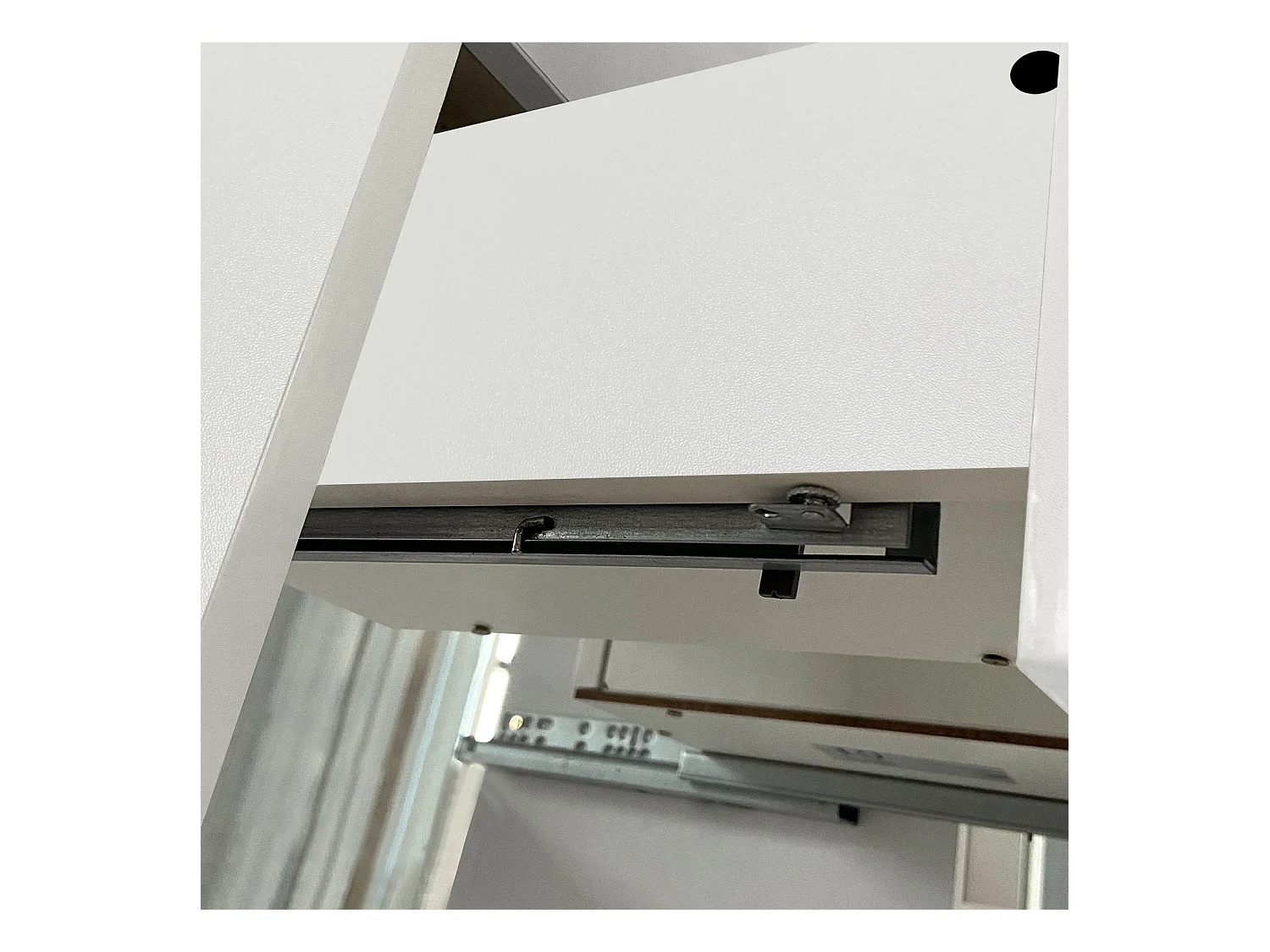 Mueble de baño flotante con lavabo, 99 x 44.5 x 52 cm, Blanco Mate,Con 2 Cajones, Muebles de Alta Calidad, AICA