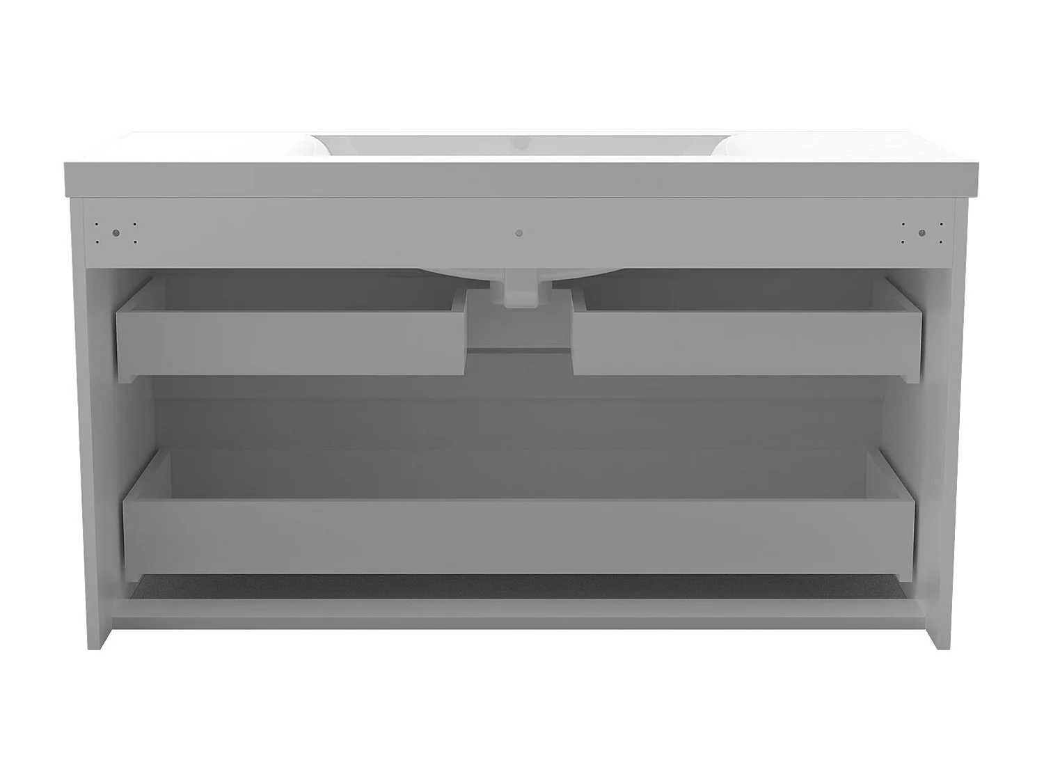 Mueble de baño flotante con lavabo, 99 x 44.5 x 52 cm, Blanco Mate,Con 2 Cajones, Muebles de Alta Calidad, AICA