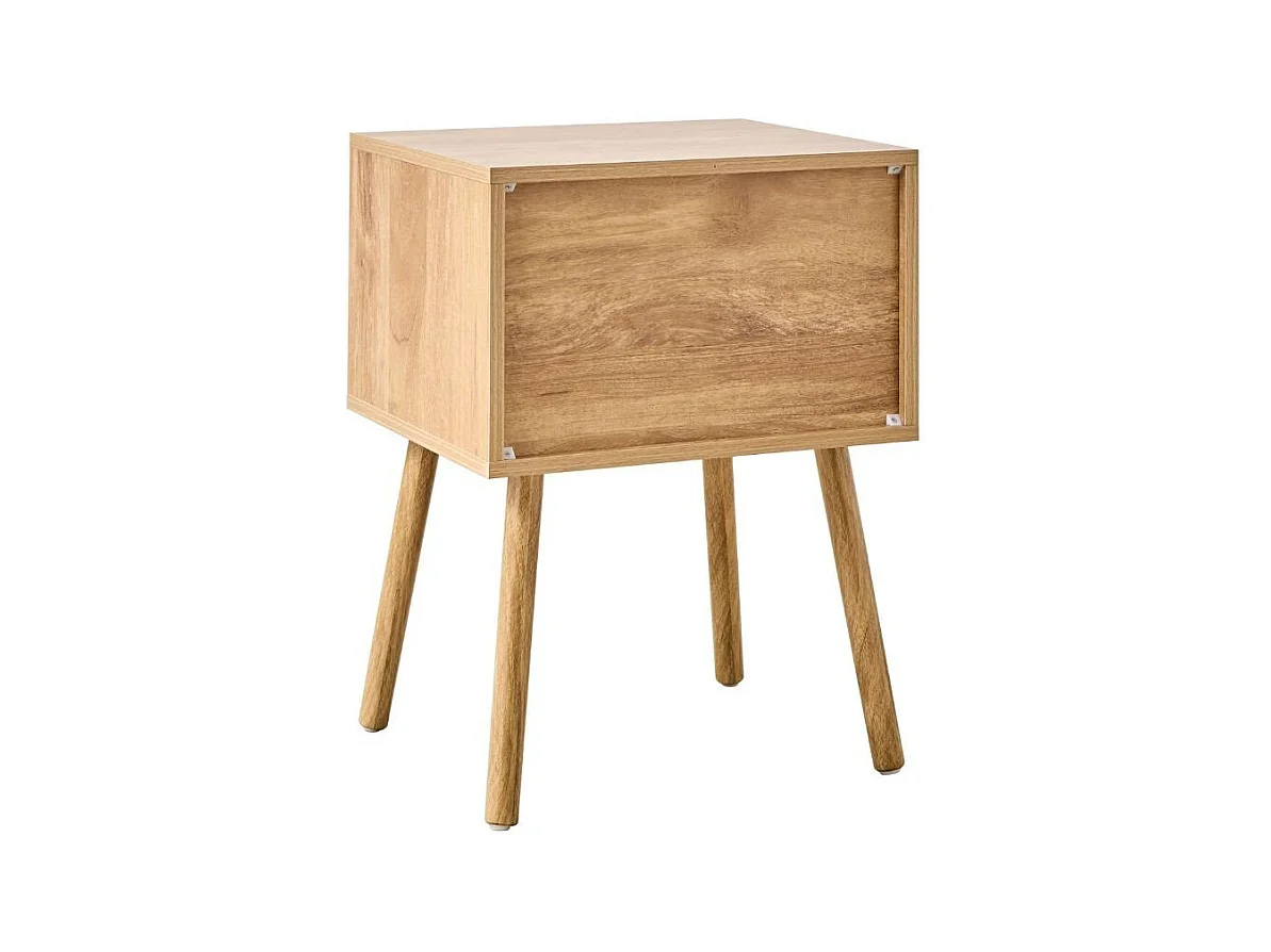 Chevet 2 tiroirs avec façades lamellées EDEN