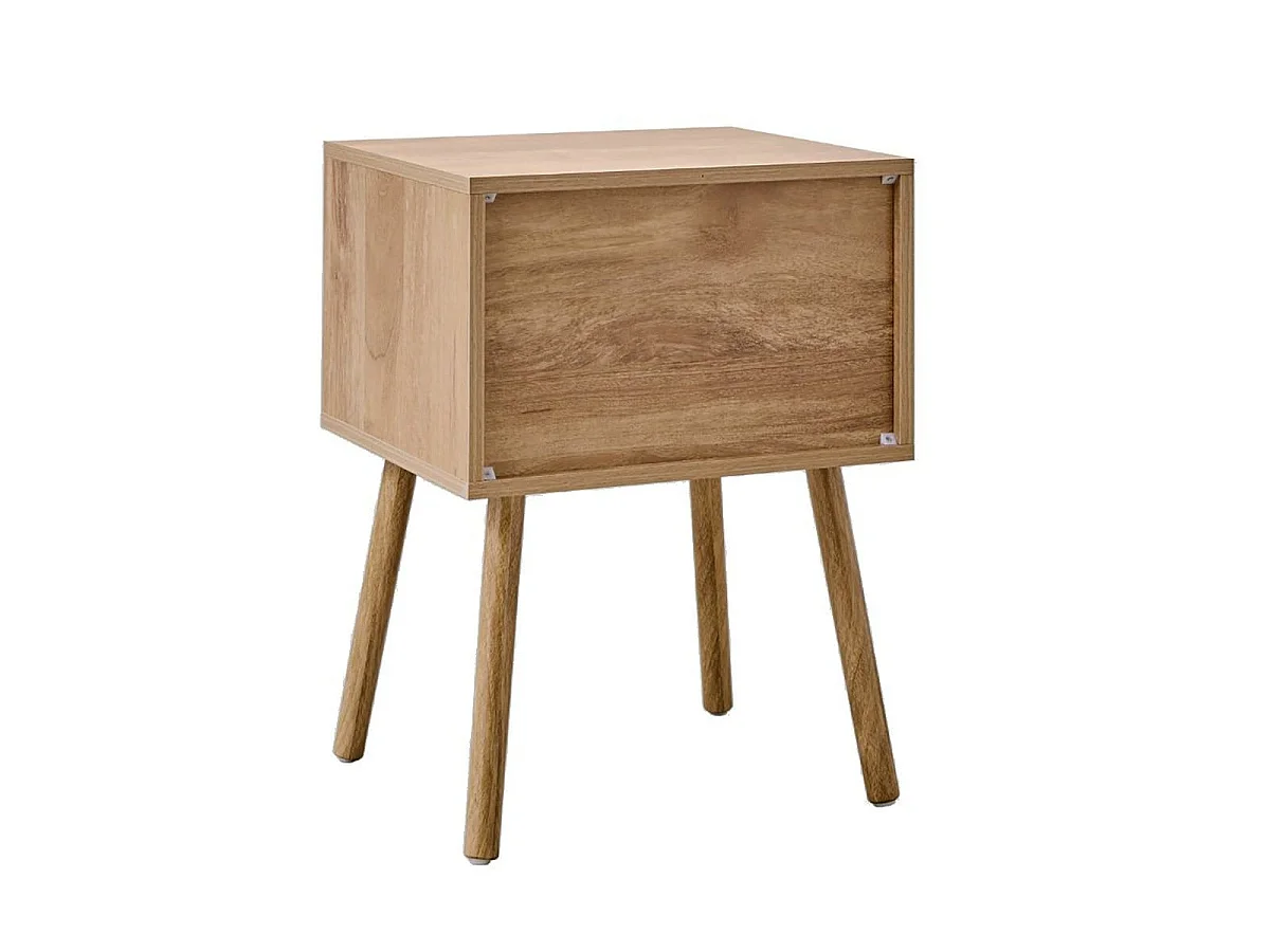 Chevet 2 tiroirs avec façades lamellées EDEN
