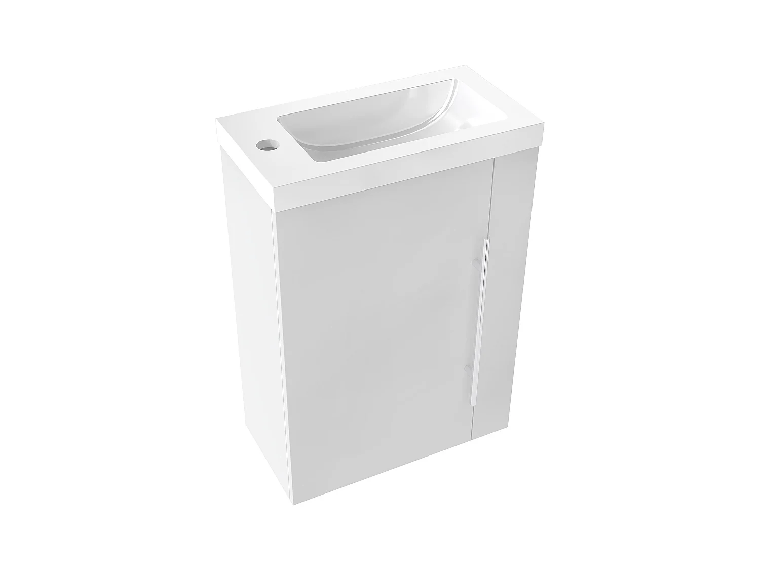 Mueble de baño flotante con lavabo, 44 x 23 x 60 cm,Color Roble,1 puerta con tirador, Muebles de Alta Calidad, AICA