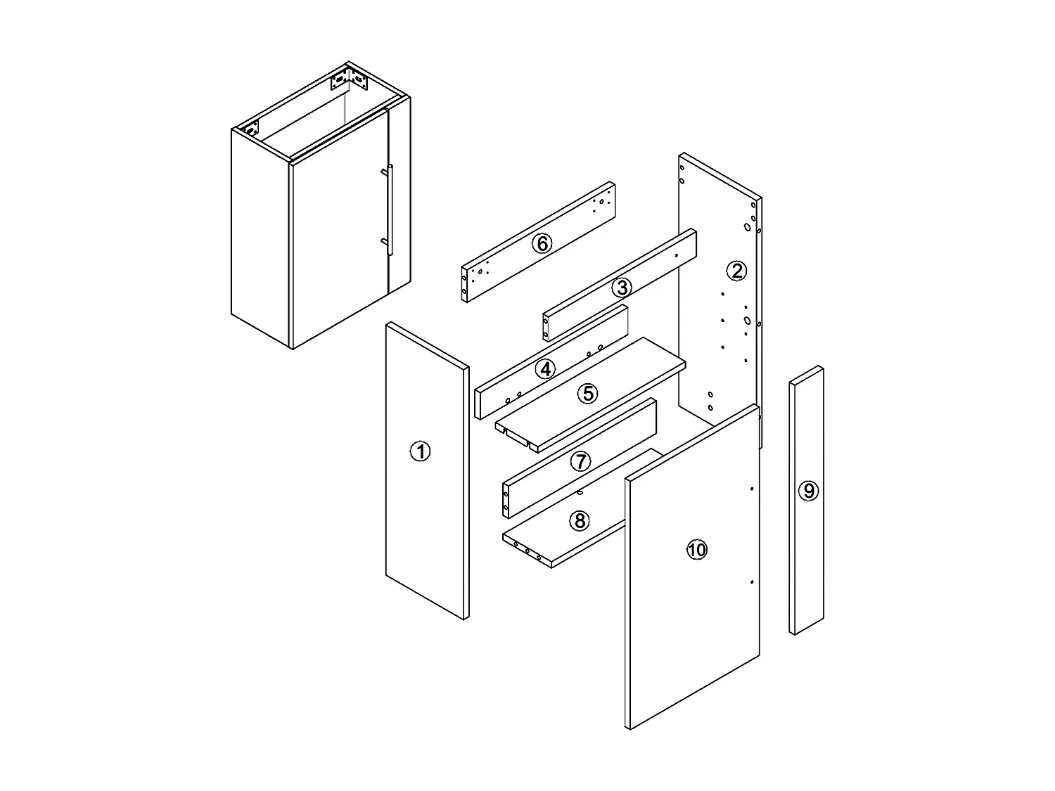 Mueble de baño flotante con lavabo, 44 x 23 x 60 cm,Color Roble,1 puerta con tirador, Muebles de Alta Calidad, AICA