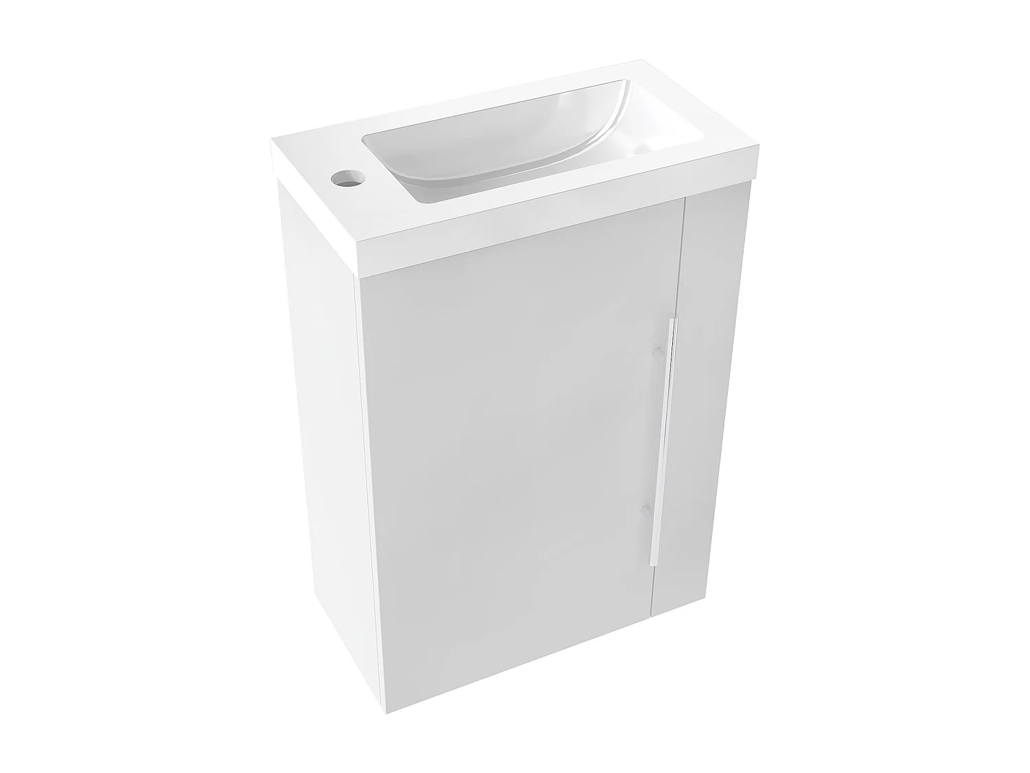 Mueble de baño flotante con lavabo, 44 x 23 x 60 cm,Color Roble,1 puerta con tirador, Muebles de Alta Calidad, AICA