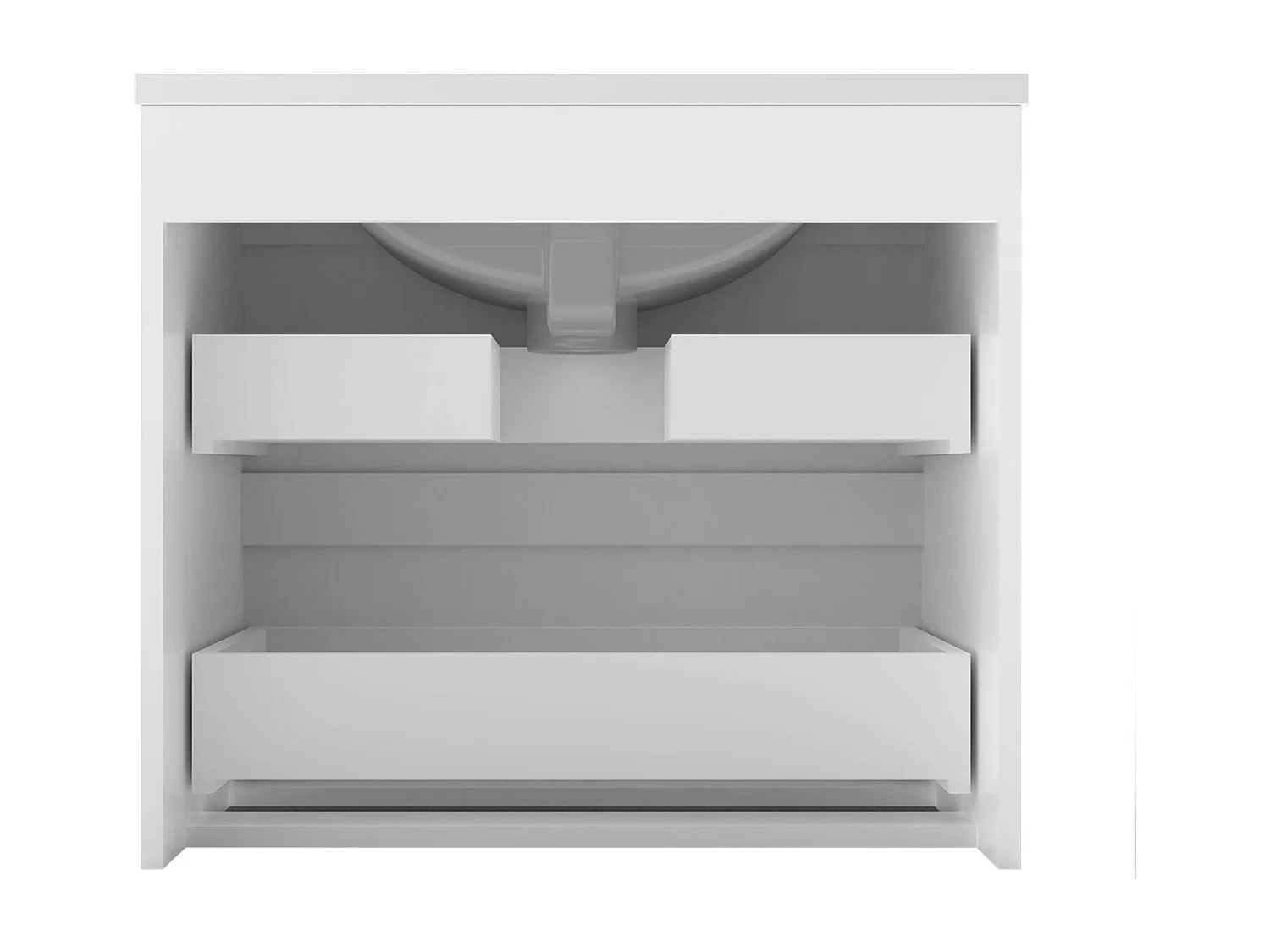 Mueble de baño flotante con lavabo, 60 x 38.5 x 52 cm, Blanco Mate,Con 2 Cajones, Muebles de Alta Calidad, AICA