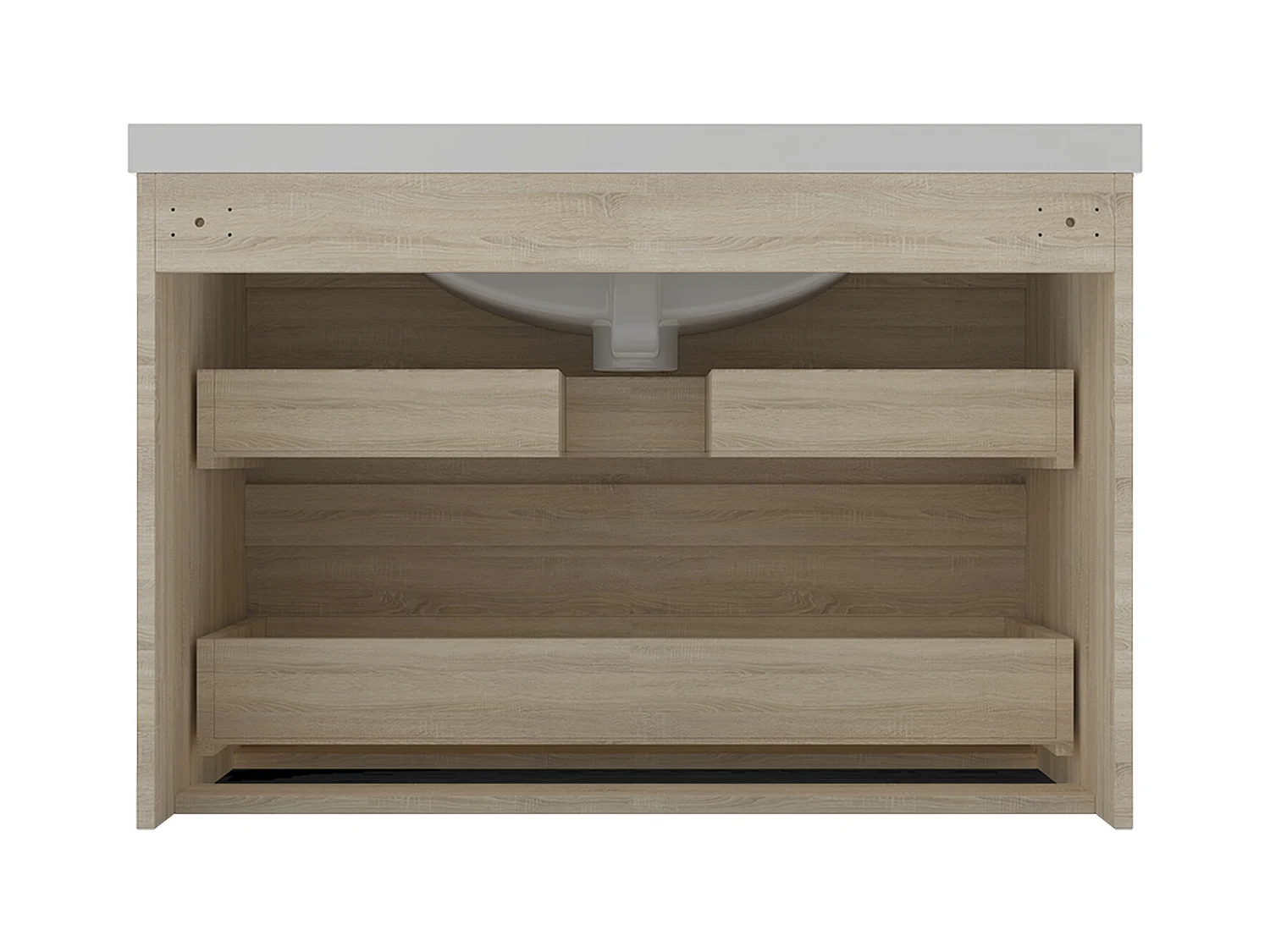 Mueble de baño flotante con lavabo, 79 x 44.5 x 52 cm,Color Roble,Con 2 Cajones, Muebles de Alta Calidad, AICA