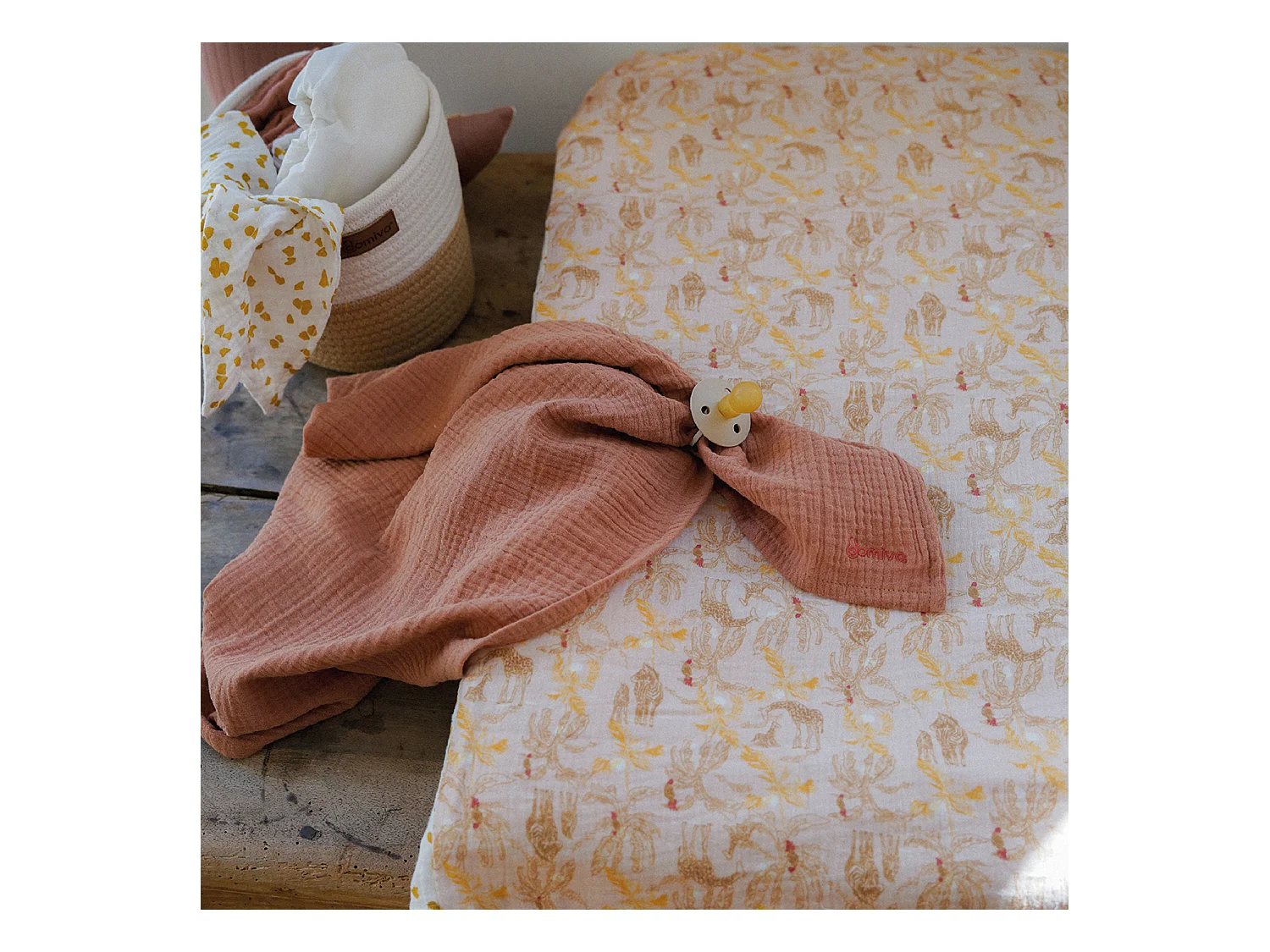 Matelas à langer avec housse réversible Safari