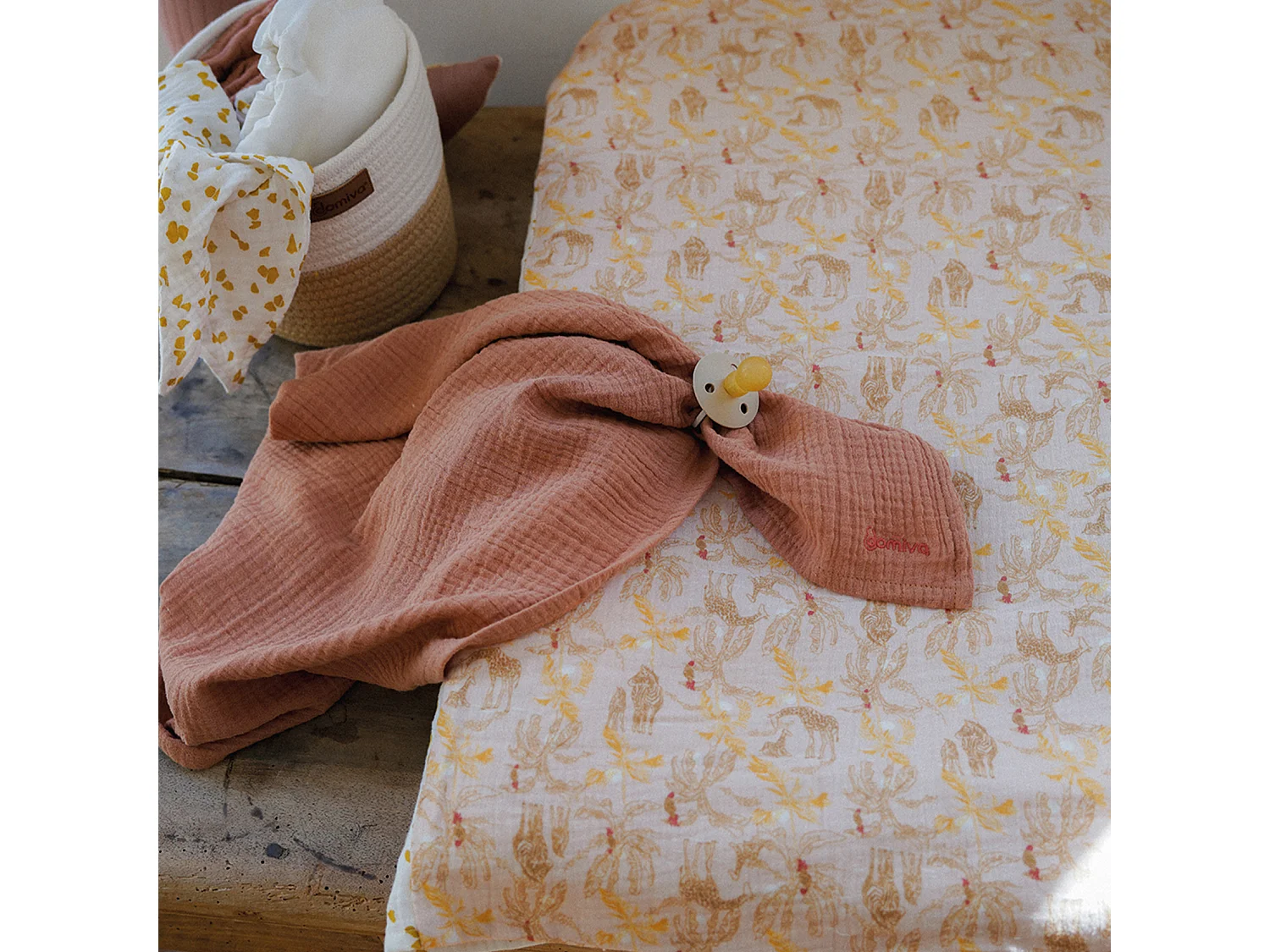 Colchón cambiador con funda reversible Safari