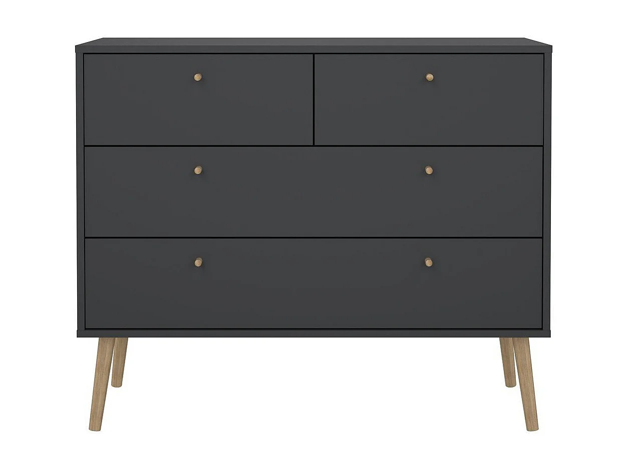 Commode 4 tiroirs avec pieds en bois L98,7 cm - TARP