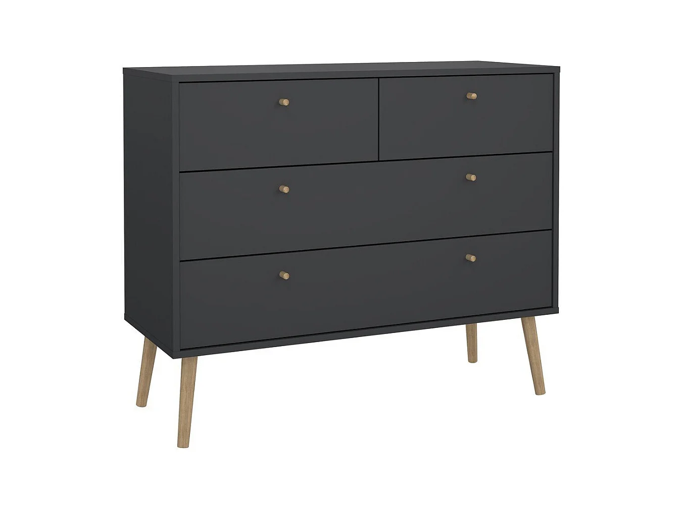 Commode 4 tiroirs avec pieds en bois L98,7 cm - TARP