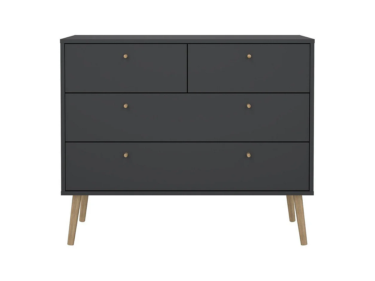 Commode 4 tiroirs avec pieds en bois L98,7 cm - TARP