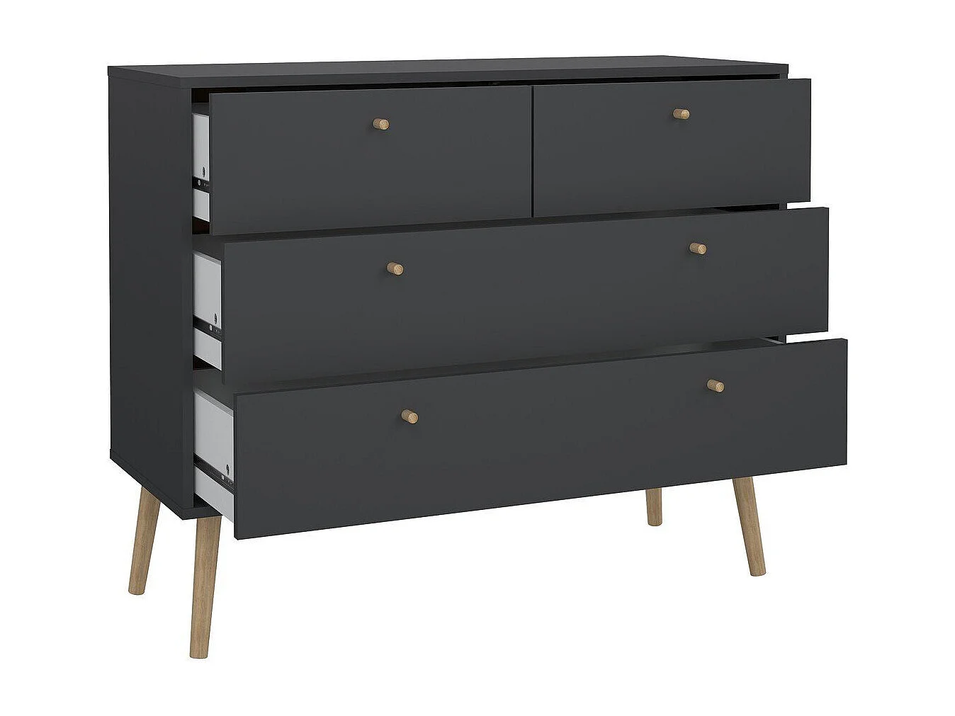 Commode 4 tiroirs avec pieds en bois L98,7 cm - TARP