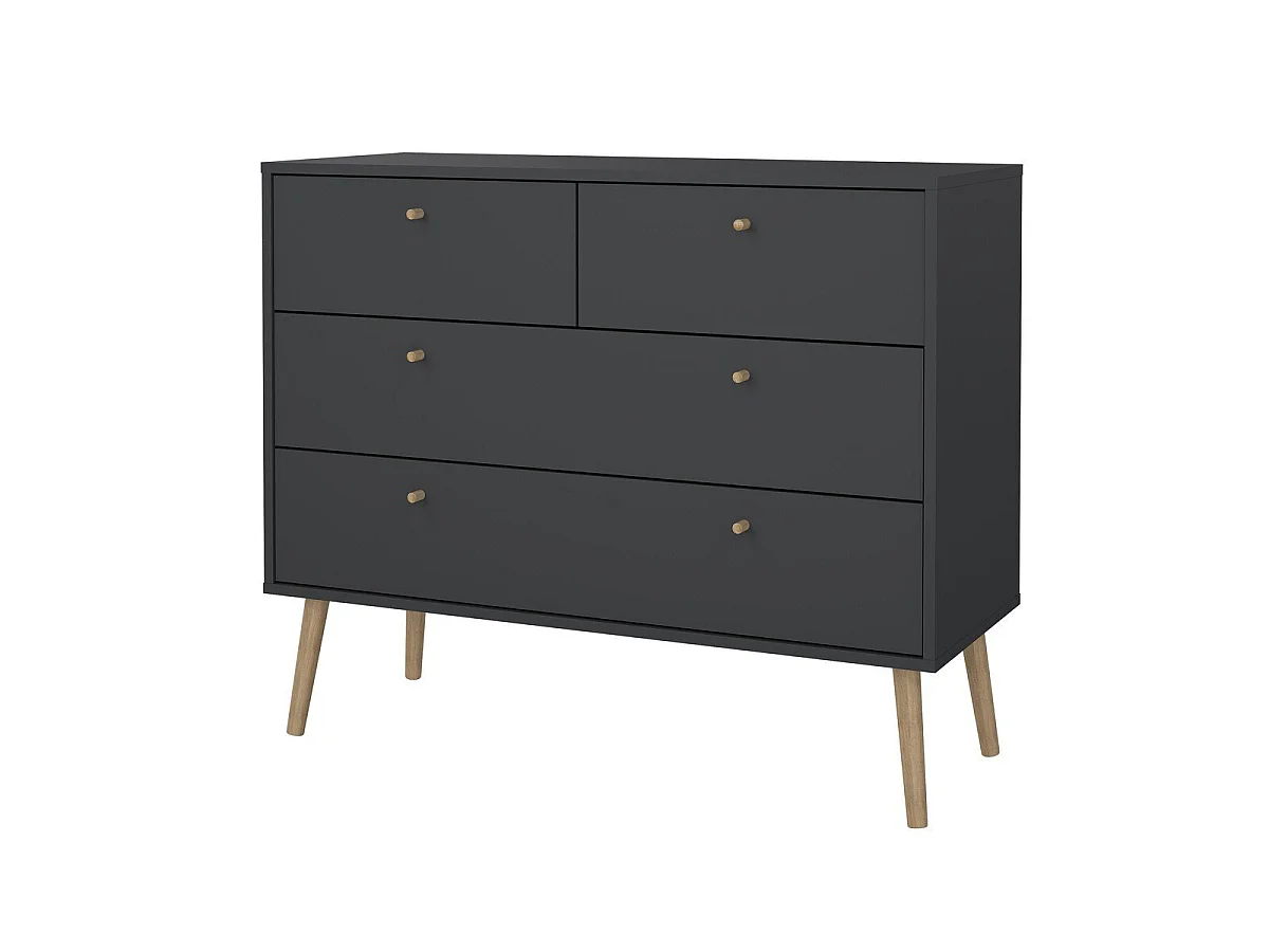 Commode 4 tiroirs avec pieds en bois L98,7 cm - TARP