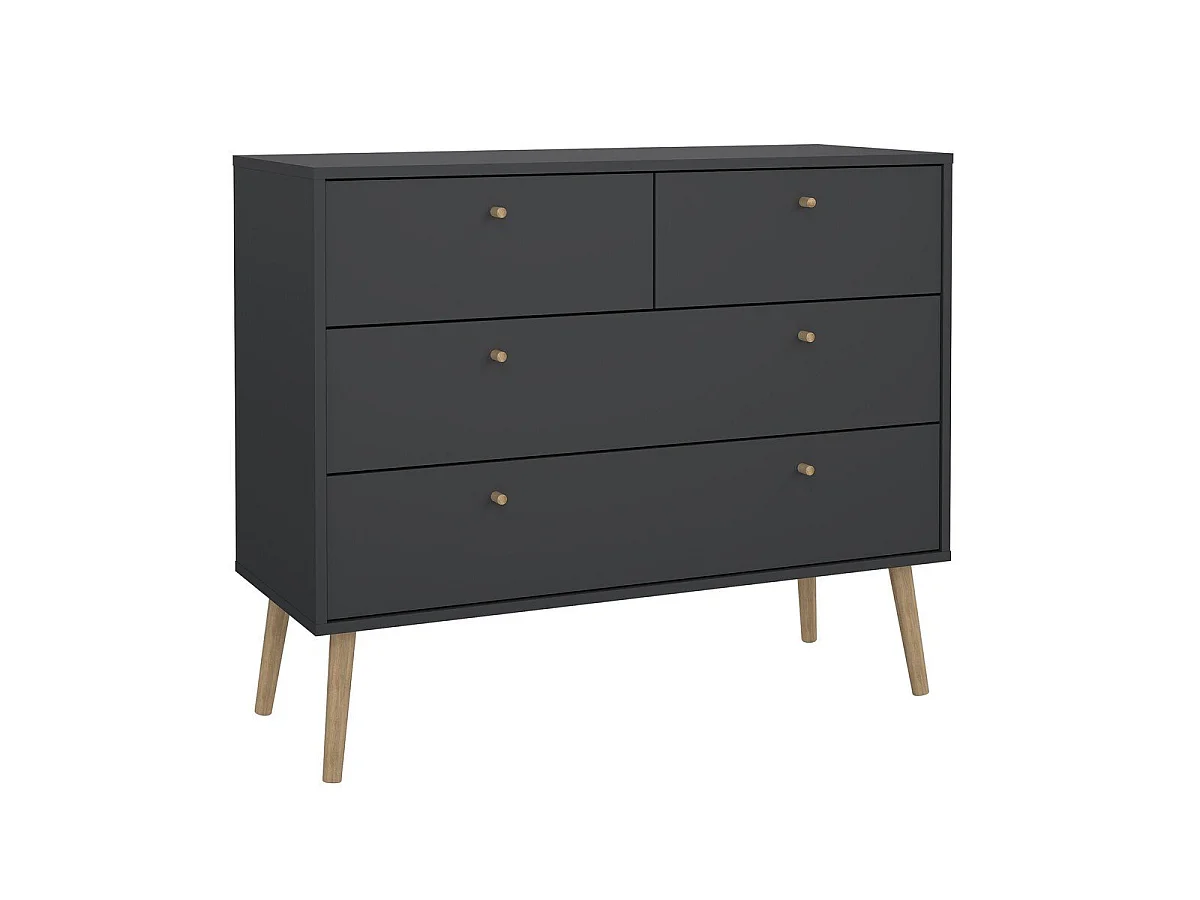 Commode 4 tiroirs avec pieds en bois L98,7 cm - TARP