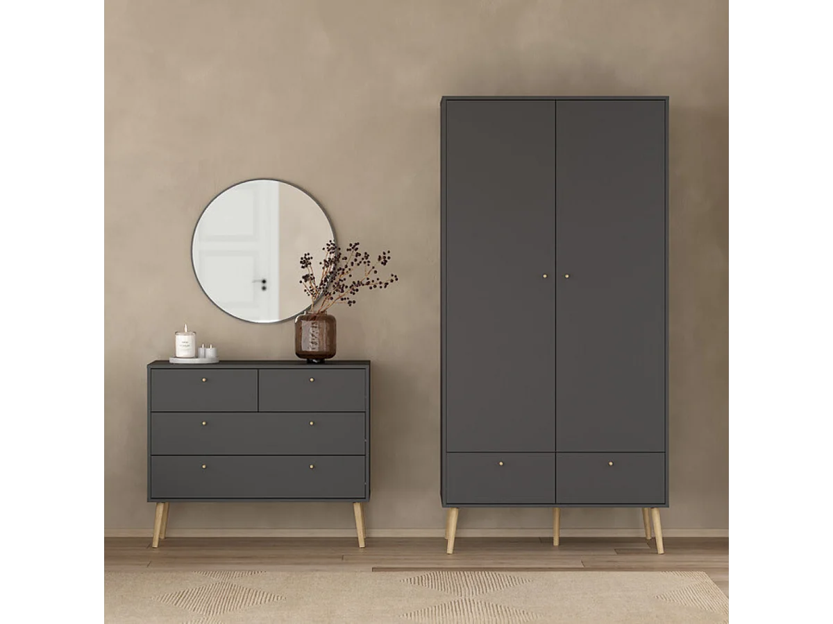 Commode 4 tiroirs avec pieds en bois L98,7 cm - TARP