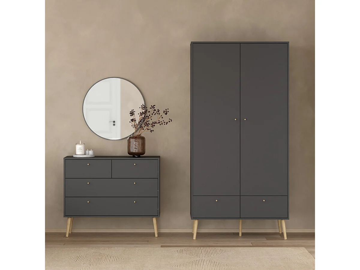 Commode 4 tiroirs avec pieds en bois L98,7 cm - TARP