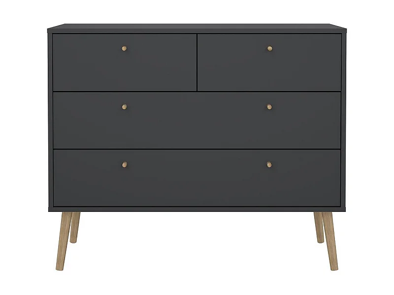 Kommode mit 4 Schubladen und Holzfüßen B98,7 cm – TARP