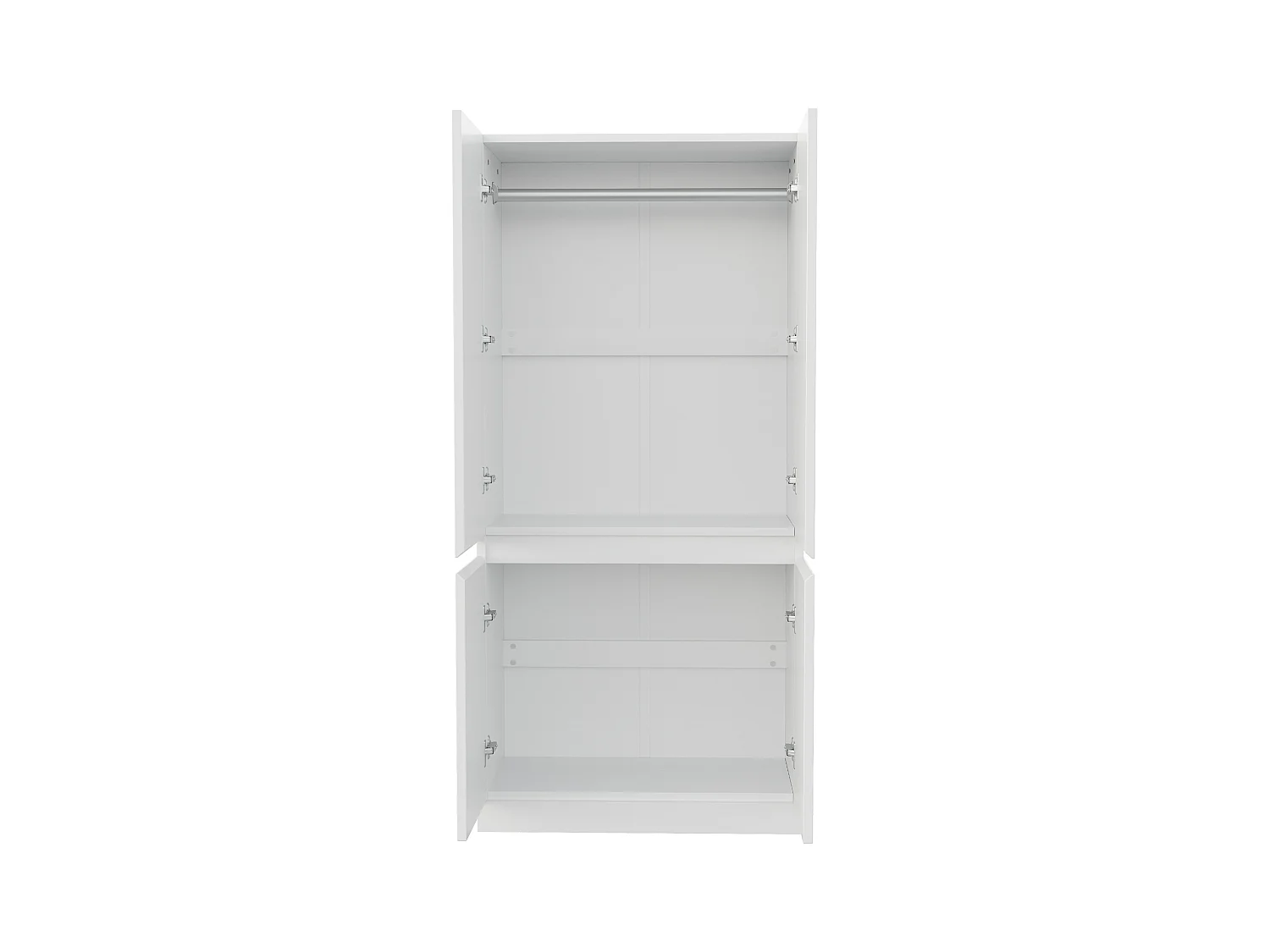 Armoire à 2 portes avec compartiment de rangement - 70 x 40 x 170 cm - bois - blanc